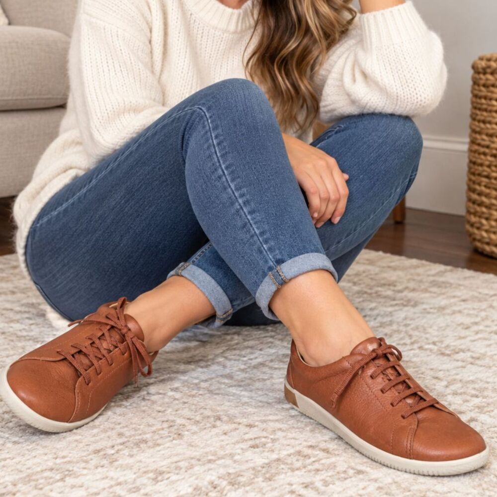 Keen Womens Size 9.5 Brown Leather Lace Up Casual Sneakers Comfort Shoes